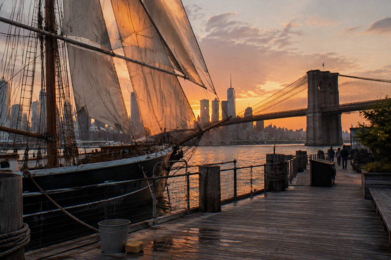 sailing and tall ships on the Hudson River